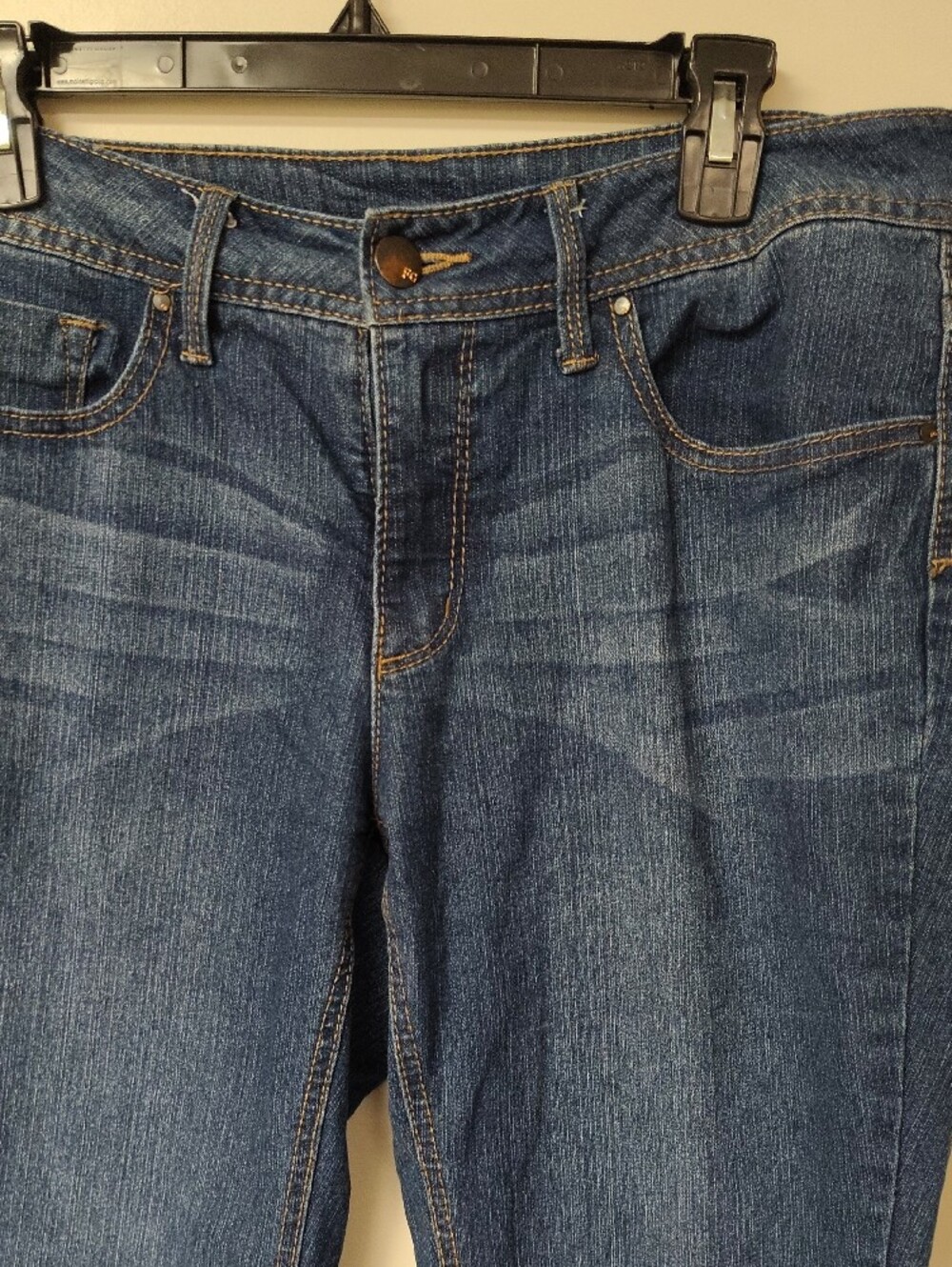 Dark Blue Capri Denim Jeans - Picture 2 of 4